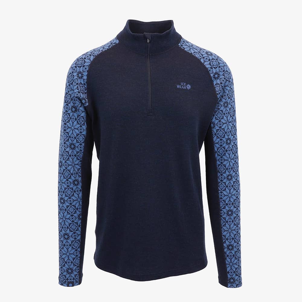 HVÍTANES 男士美利诺羊毛混纺长袖衫