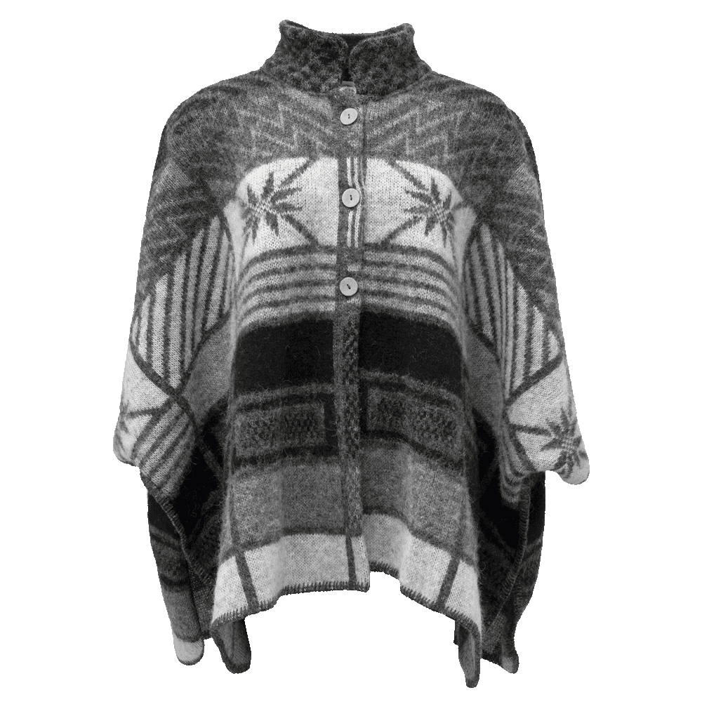 Ása冰岛纯羊毛带袖披肩 